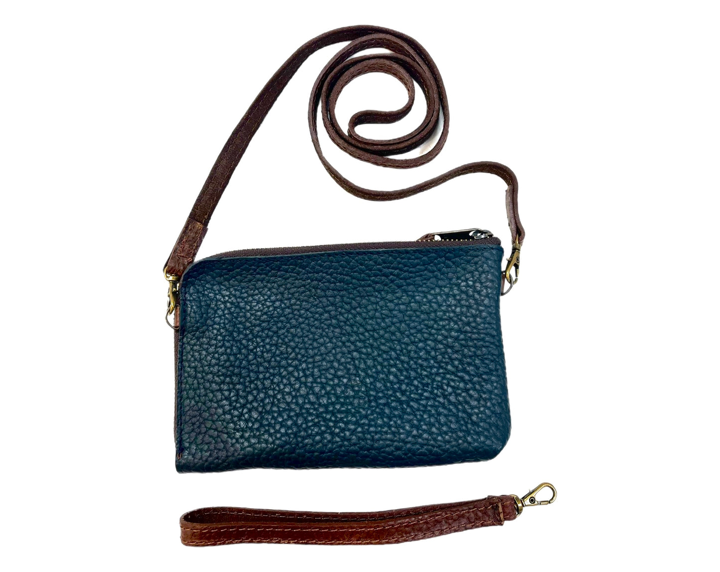 Wristlet Leather Bag With Strap