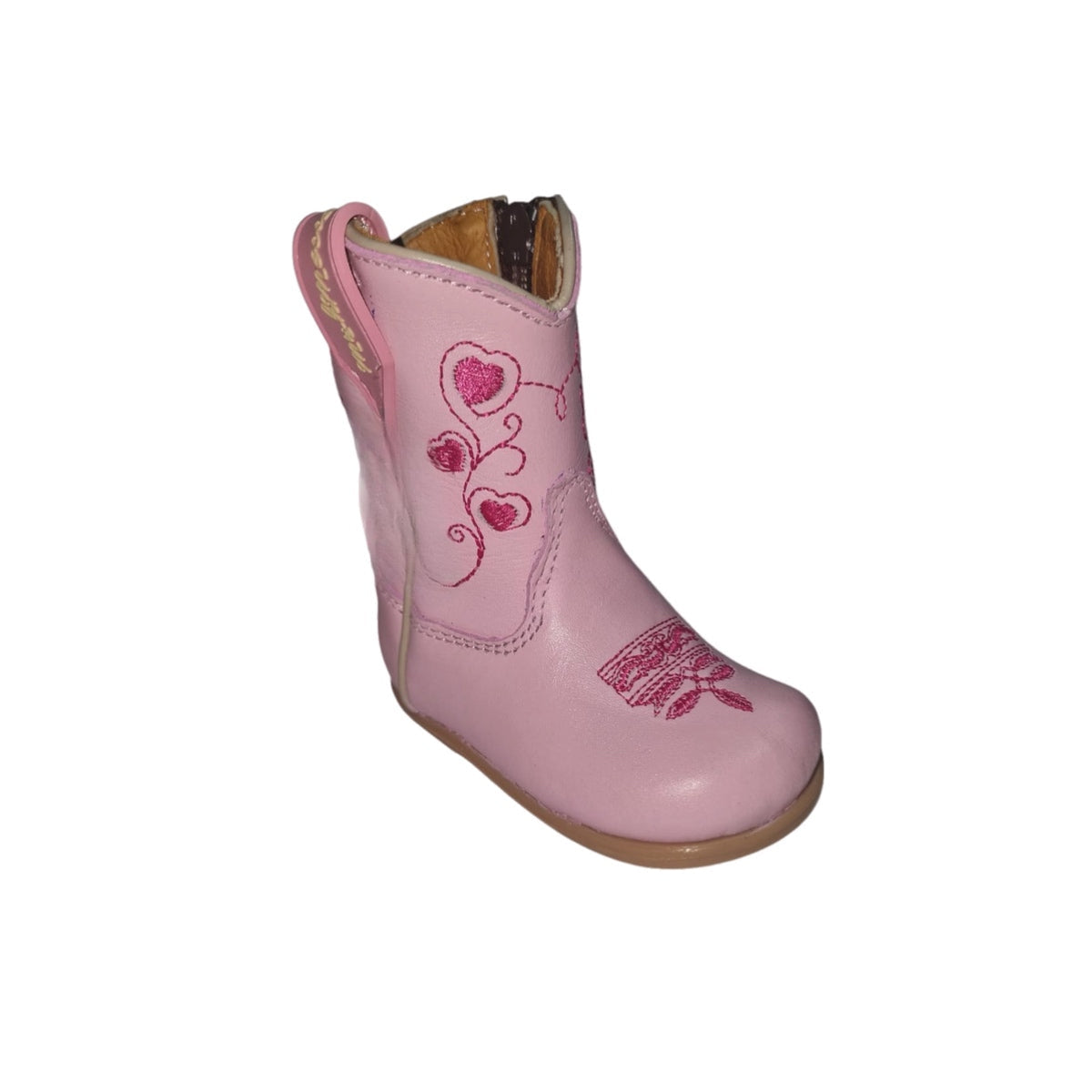 Pink Heart Baby Bootie