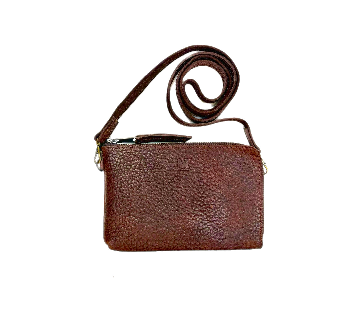 Wristlet Leather Bag With Strap