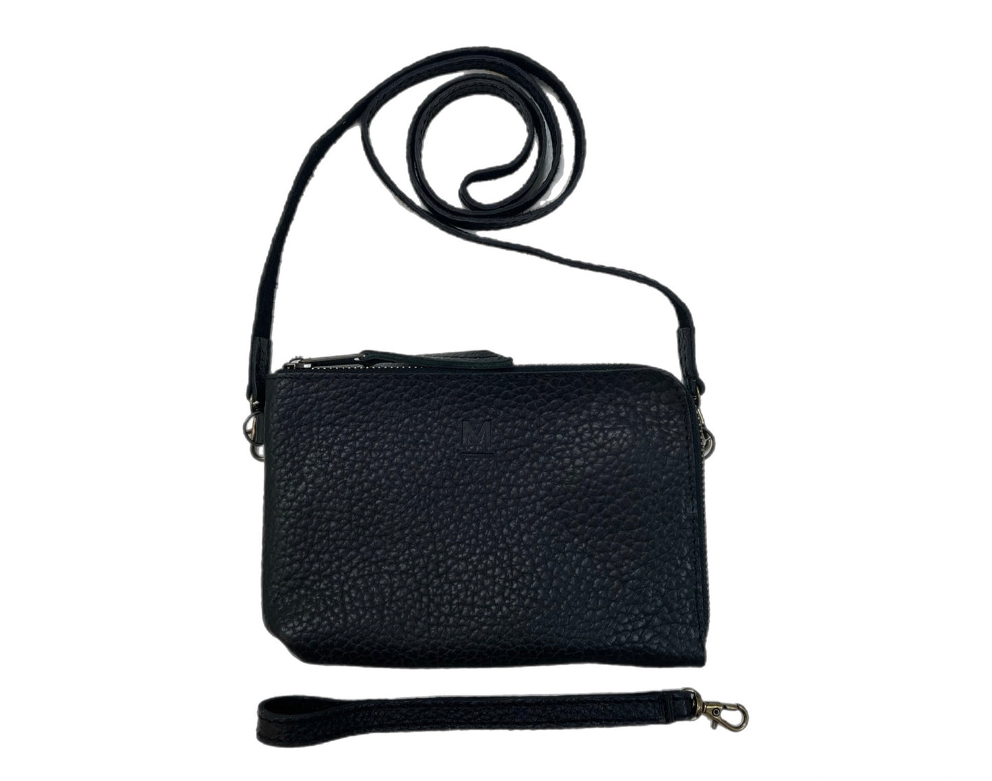 Wristlet Leather Bag With Strap