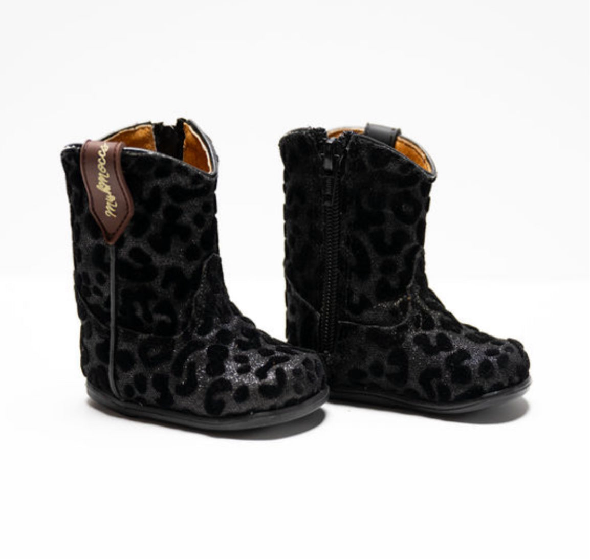 Black Leopard Princess Bootie