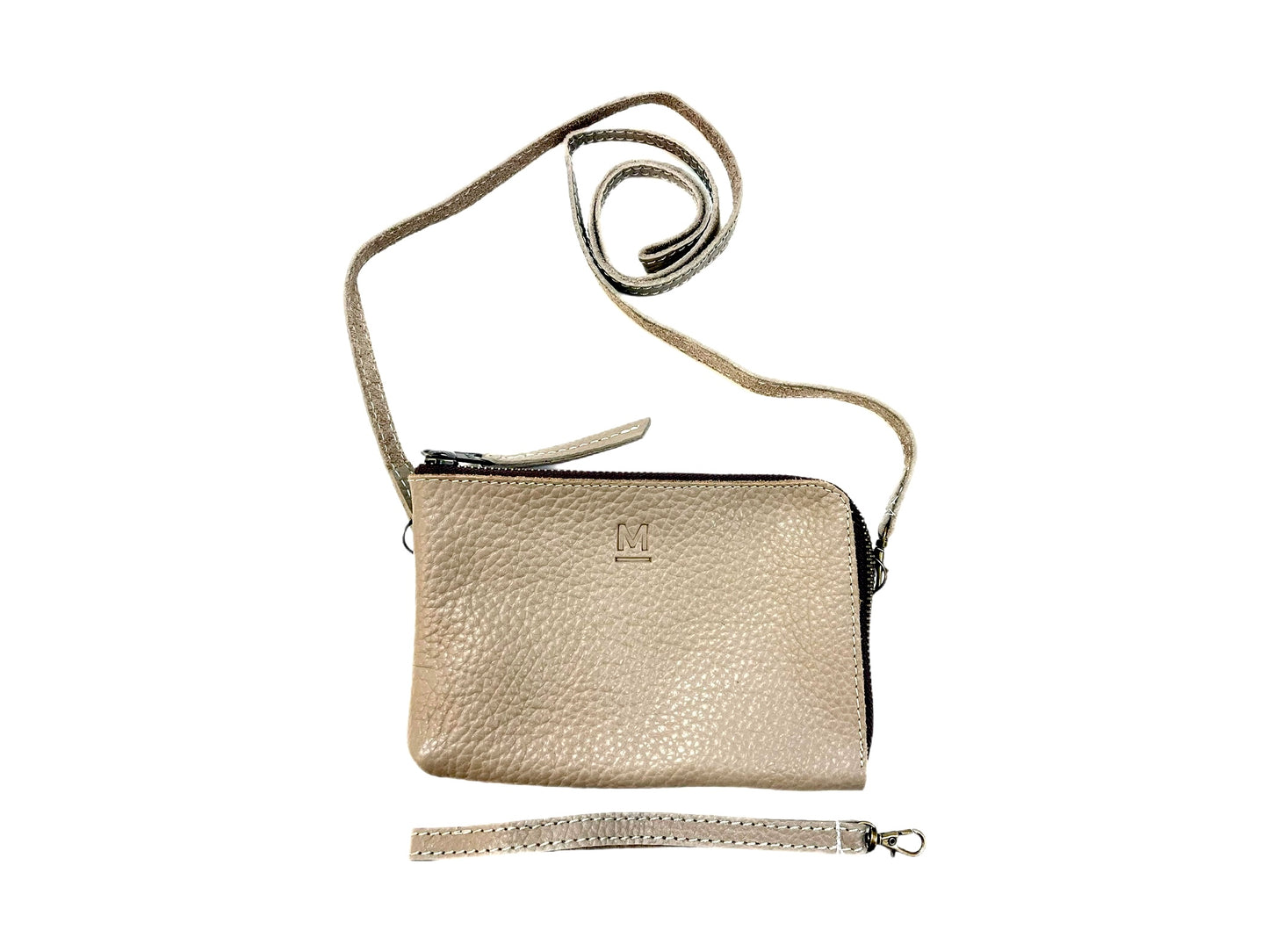 Wristlet Leather Bag With Strap