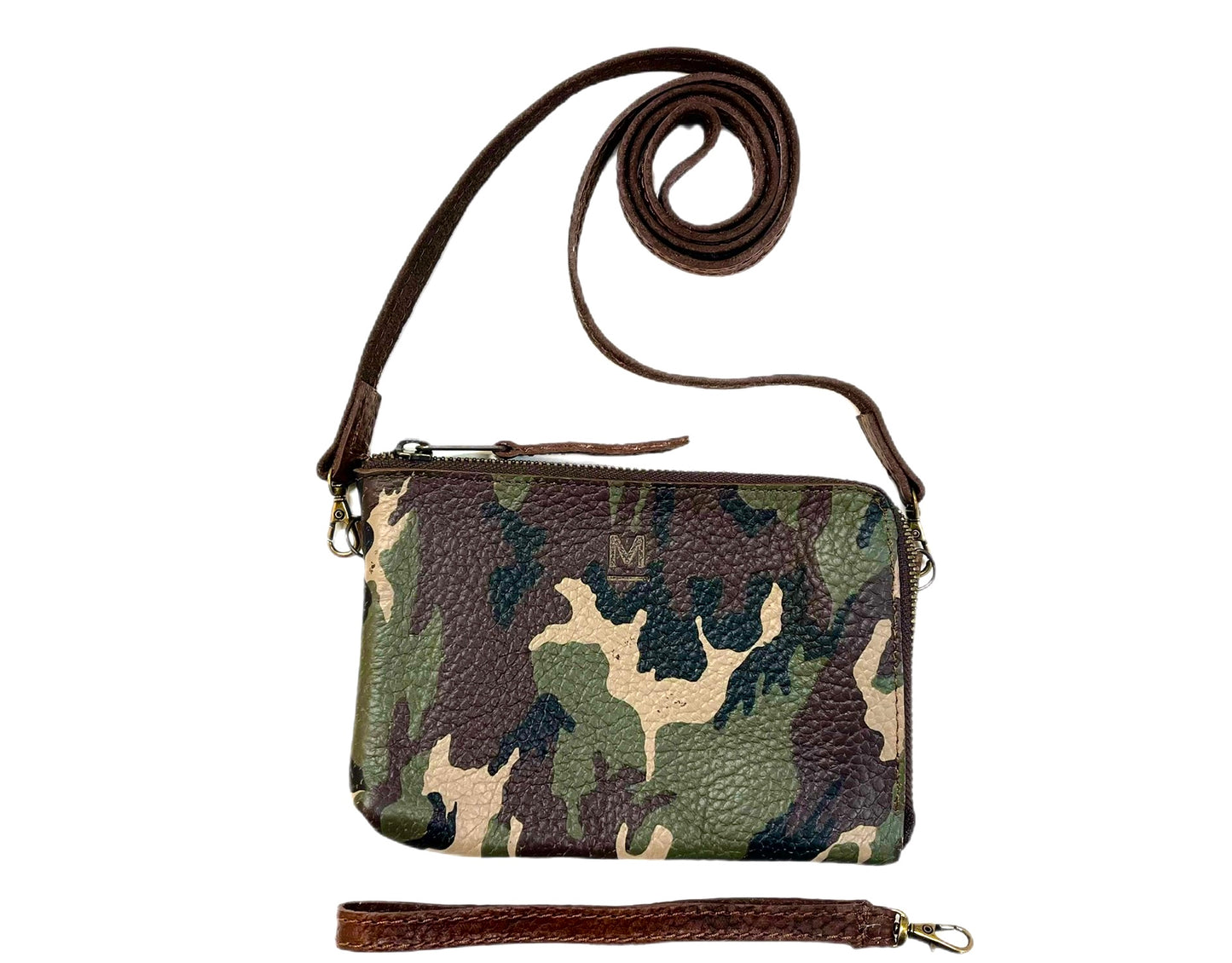 Wristlet Leather Bag With Strap