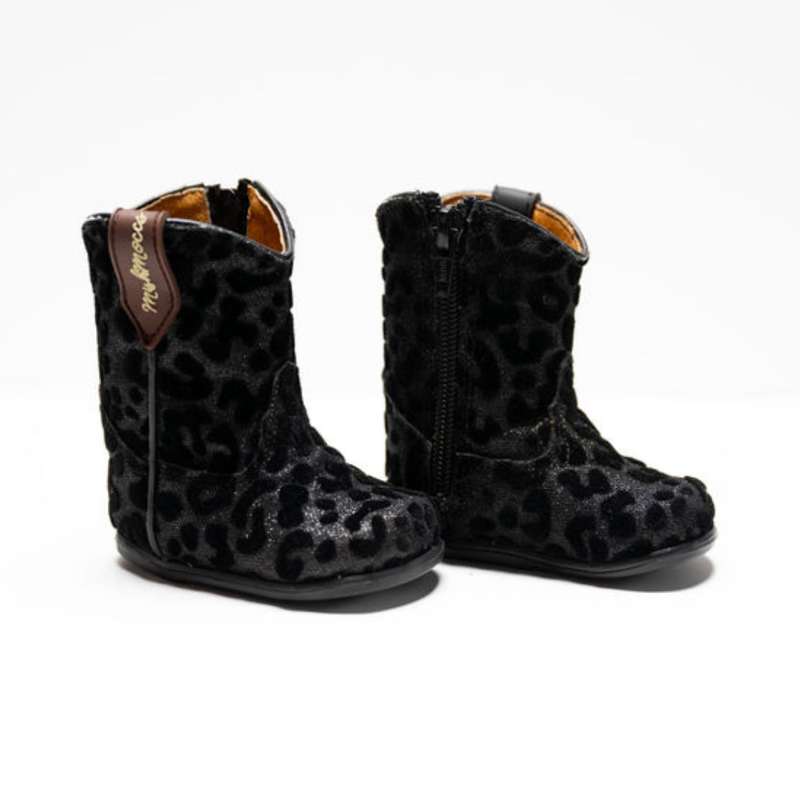 Black Leopard Princess Bootie