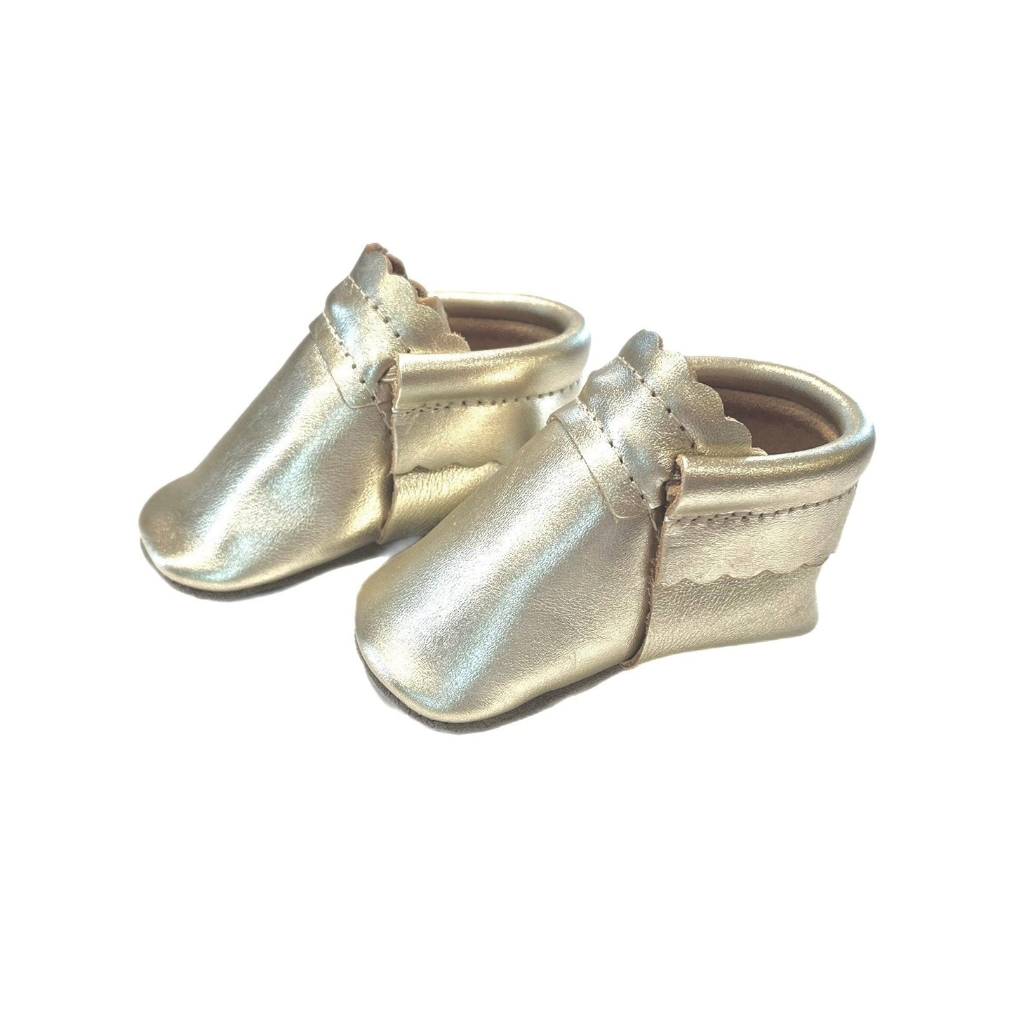 Champagne Metallic - Scalloped Moccs