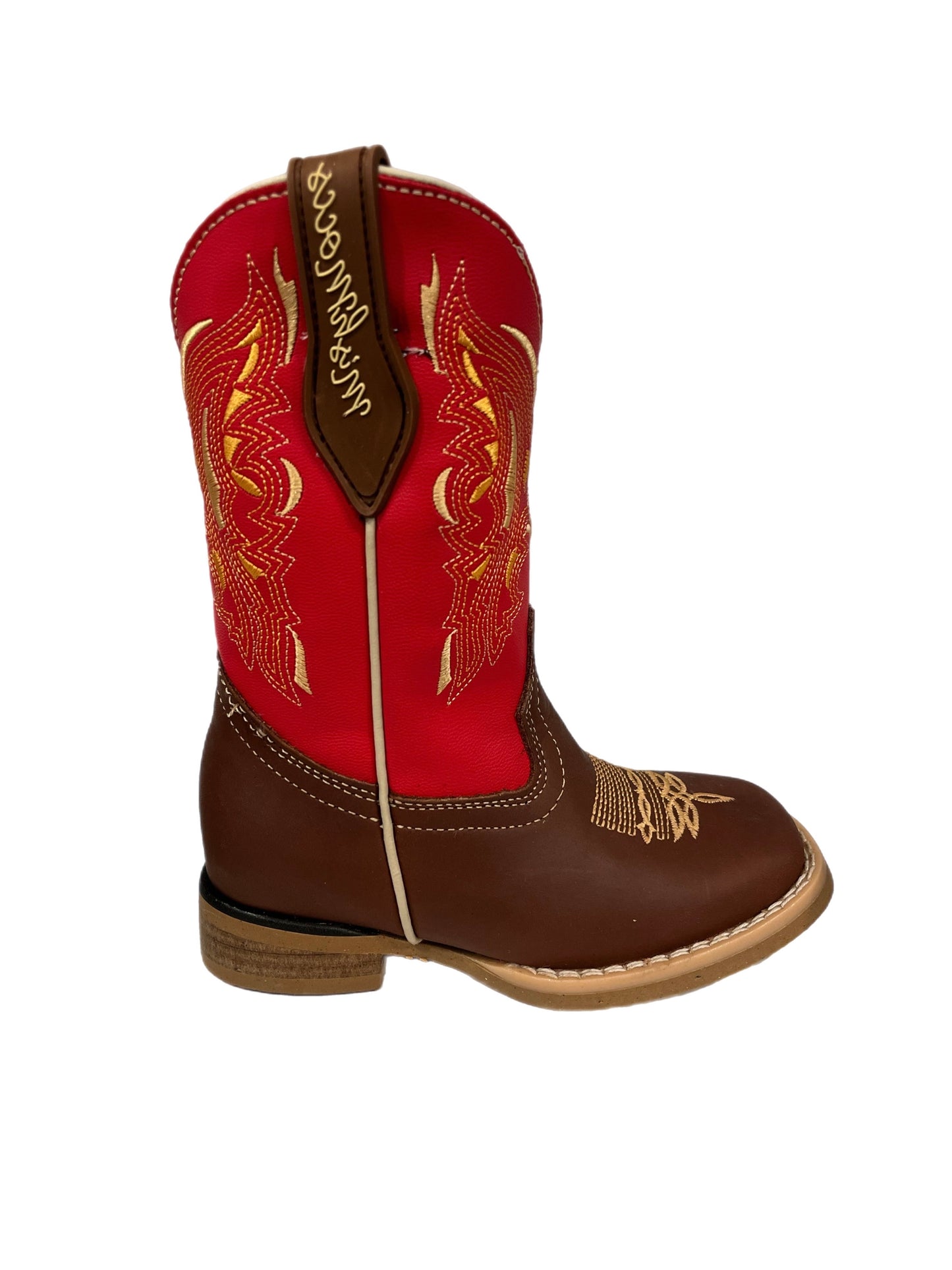 Fireball Square Toe Boots ( With Beige Embriodery)