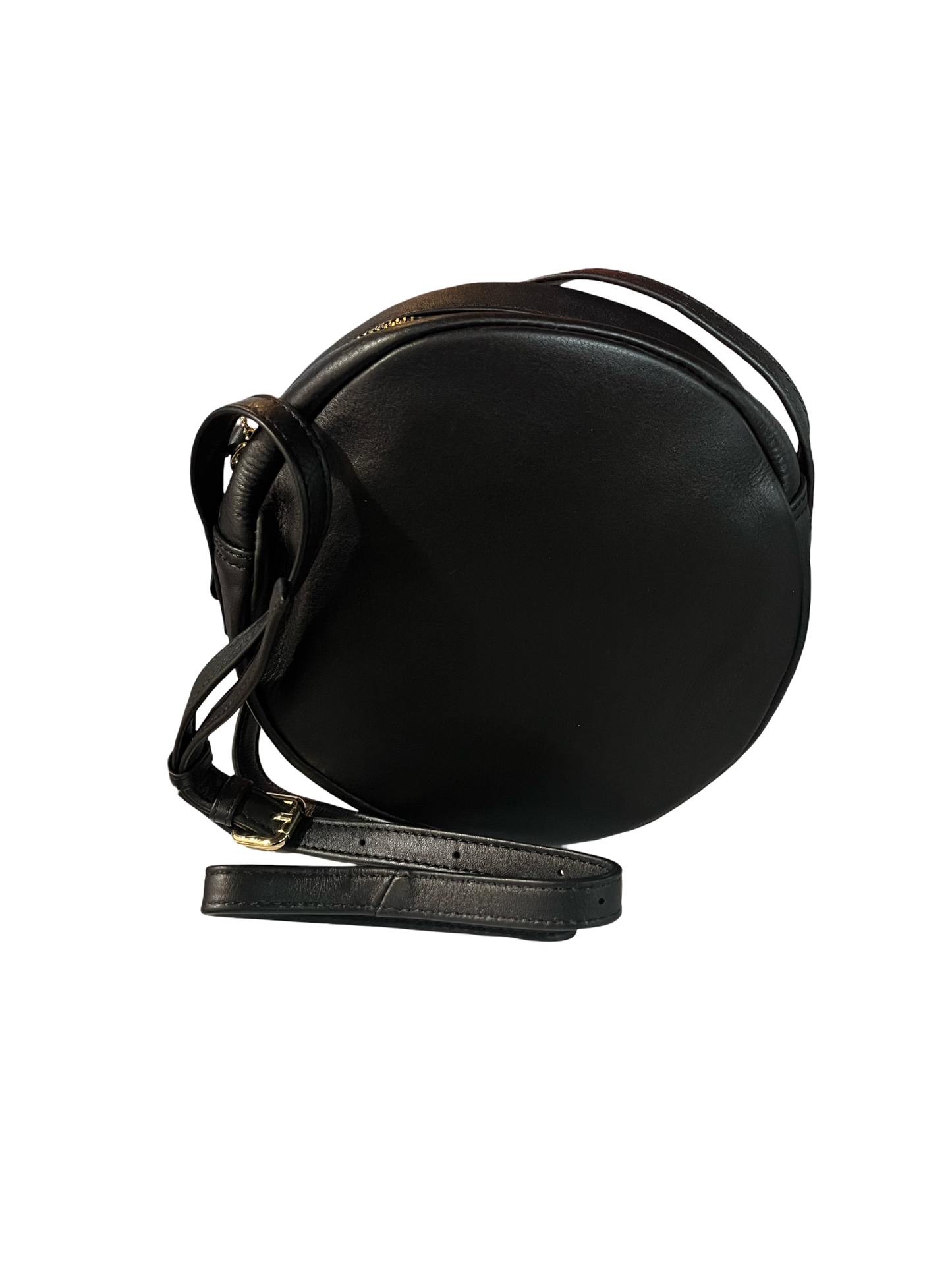 Black Round Leather Bag - SAVE 50% OFF- USE CODE: SAVE50