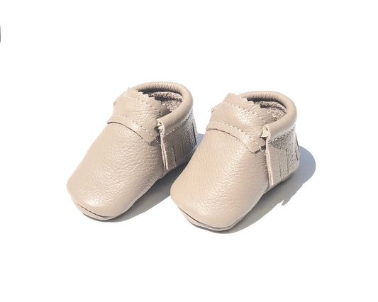 Taupe Leather Moccs-