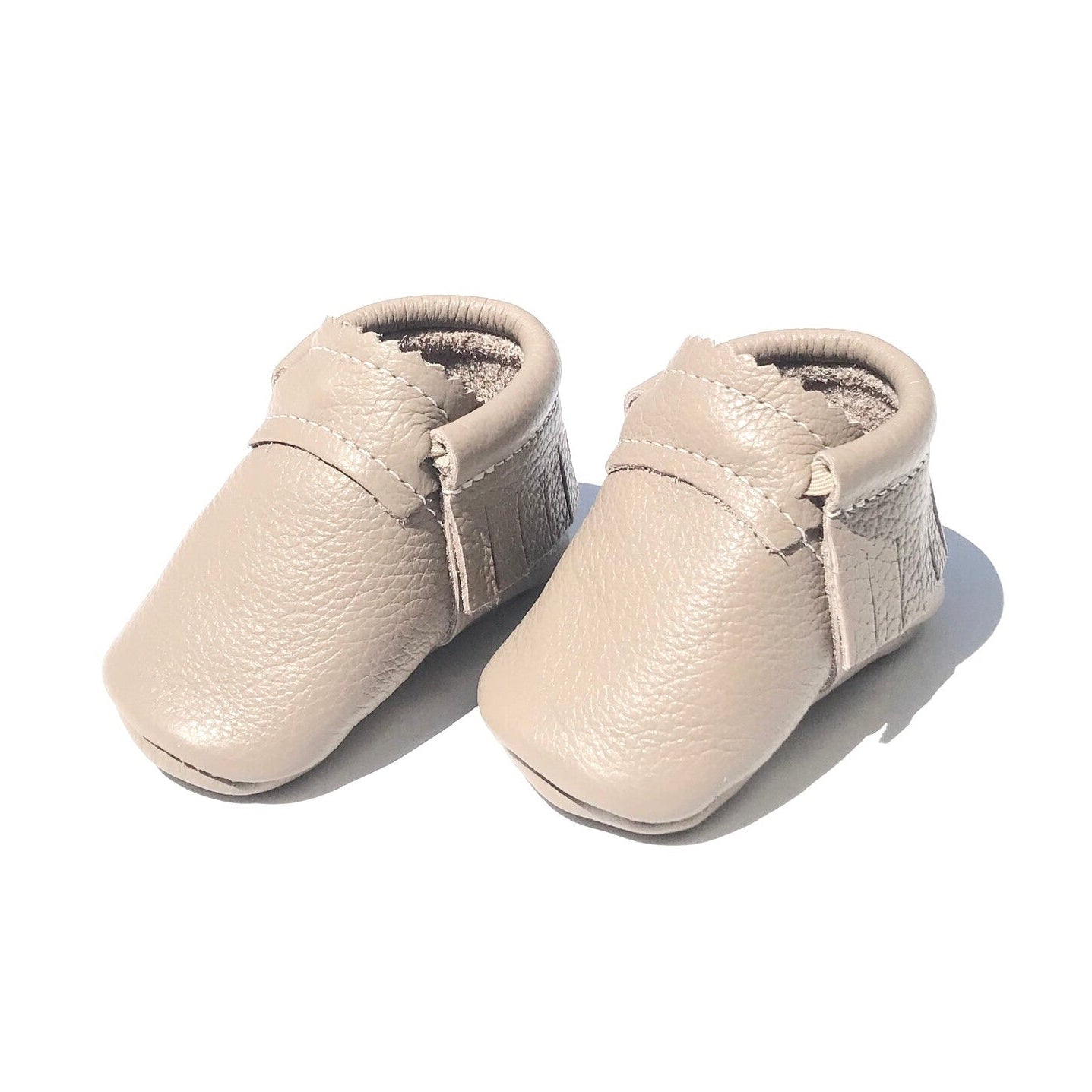 Taupe Leather Moccs-