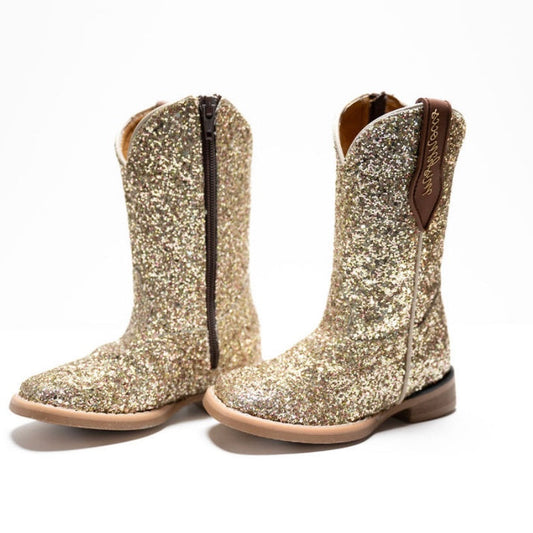 Princess Gold Square Toe Boots