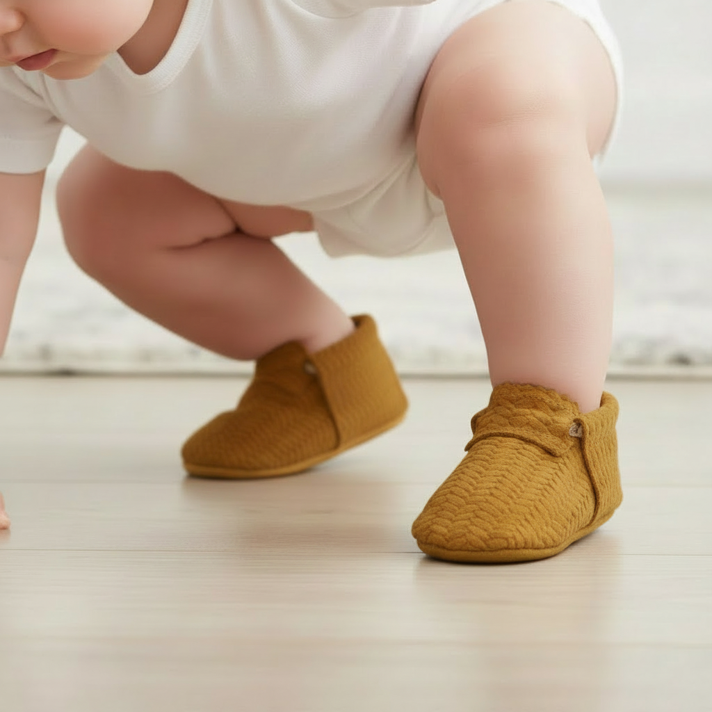 Basketweave  Mustard-Yellow Moccs