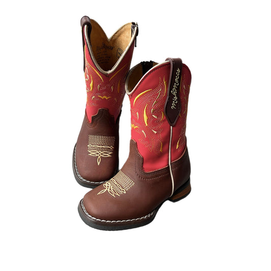 Fireball Square Toe Boots ( With Beige Embriodery)