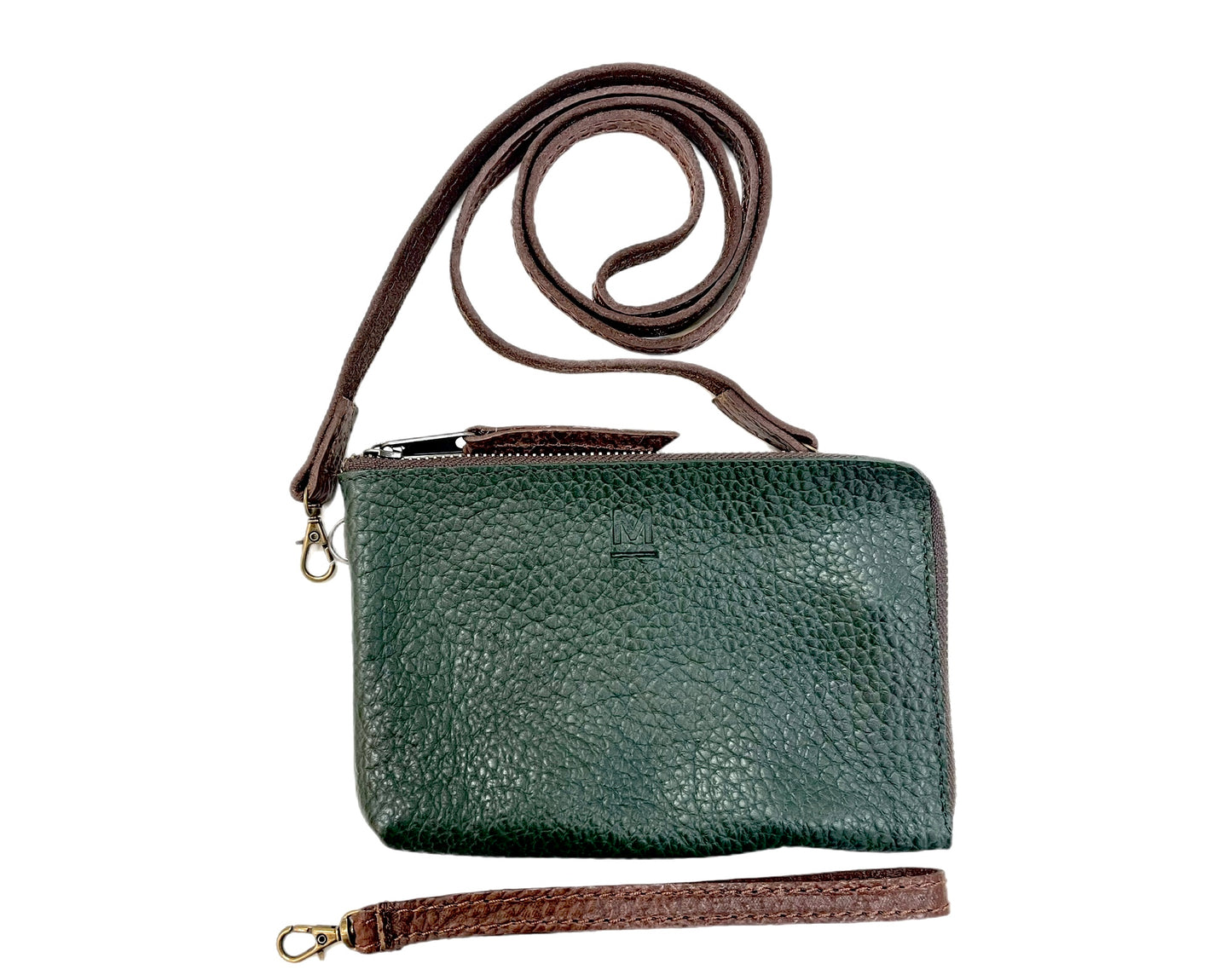 Wristlet Leather Bag With Strap