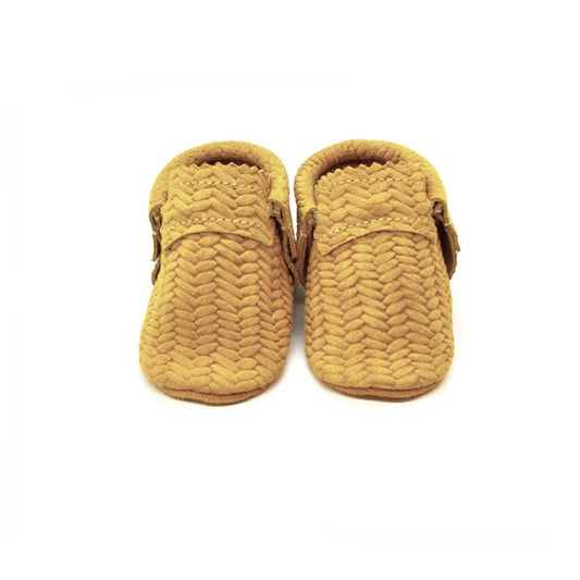 Basketweave  Mustard-Yellow Moccs