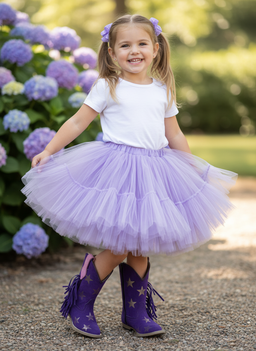 Lucky Stars - Purple with Fringe Boots - Limited Edition