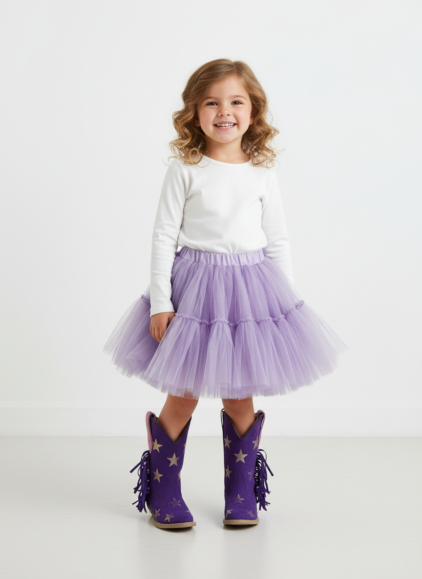 Lucky Stars - Purple with Fringe Boots - Limited Edition