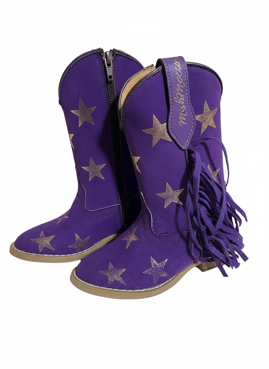 Lucky Stars - Purple with Fringe Boots - Limited Edition