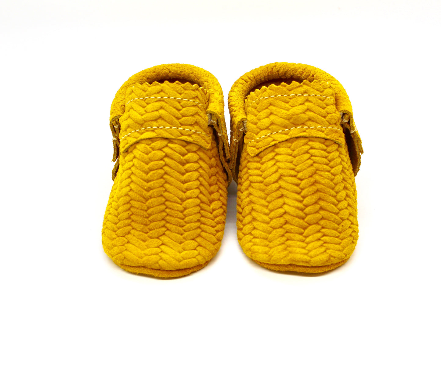 Basketweave Yellow Moccs