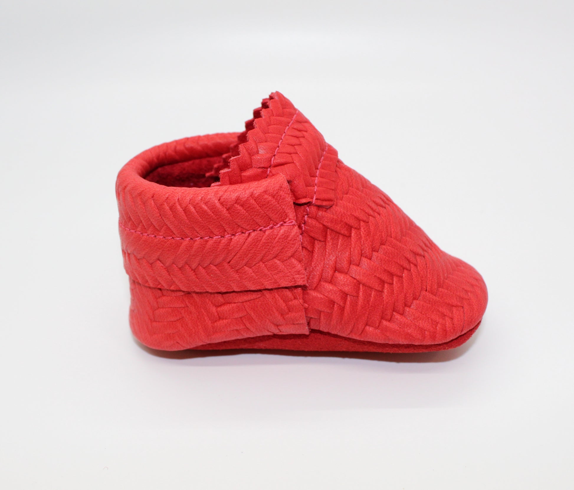 Basketweave Red Moccs