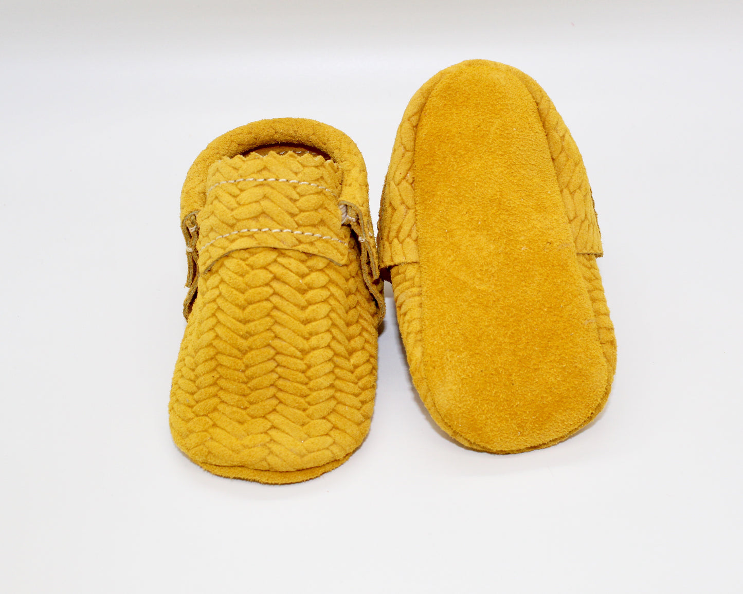 Basketweave Yellow Moccs